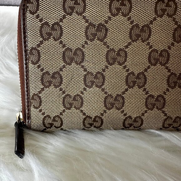 Authentic Gucci GG Logo Monogram Canvas/Leather Zippy Continental Wallet - Picture 10 of 13